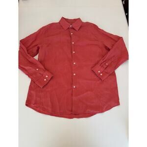 Club Room Luxury 100% Linen Women's Coral Button Up Shirt Size Large